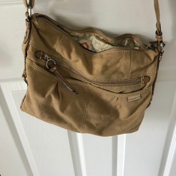 fossil canvas messenger bag